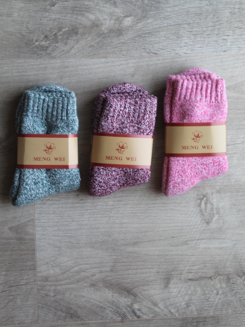 Women's Cozy Marled Crew Socks - Pink, Purple, Green - 3 pairs